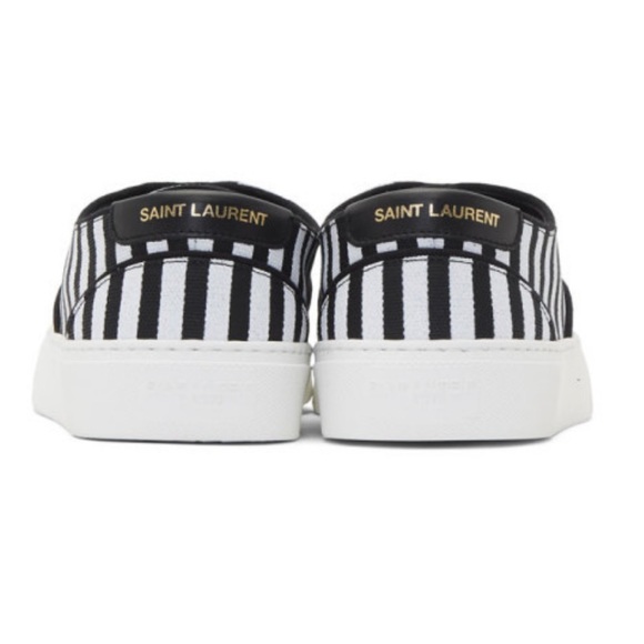 NWT - SAINT LAURENT - VENICE LOW STRIPE CANVAS SNEAKER (38) - Picture 4 of 10